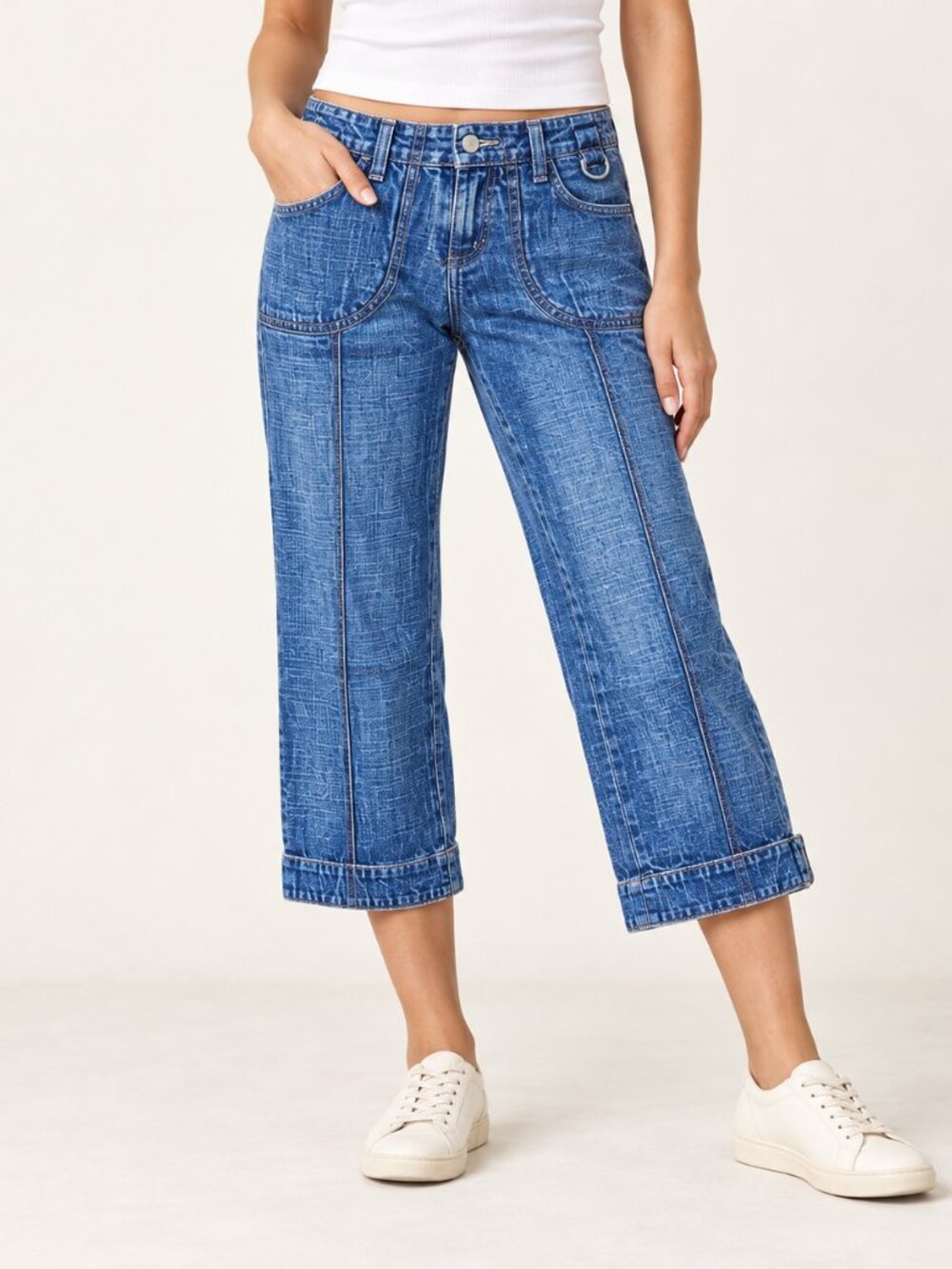 NWT Vintage Miss Sixty Jarno Cropped Cargo Jeans 26 Y2K